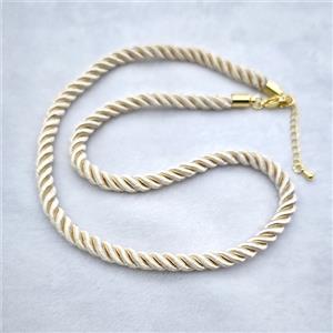 Beige Nylon Wire Necklace, approx 5mm, 40-45cm length [FR11907]