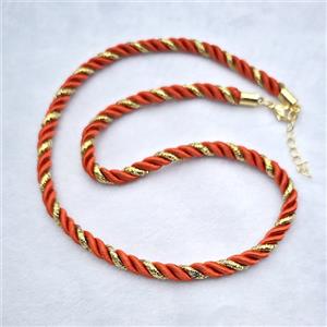 Red Nylon Wire Necklace, approx 5mm, 40-45cm length [FR11911]