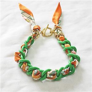 Polyester Fabric Resin Necklace Chain, approx 25mm, 45cm length [FR11933]