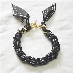 Polyester Fabric Resin Necklace Chain, approx 25mm, 45cm length [FR11938]