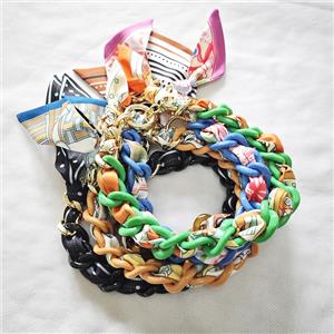 Polyester Fabric Resin Necklace Chain Mixed, approx 25mm, 45cm length [FR11939]