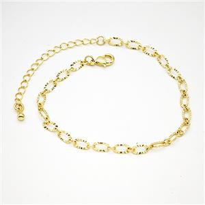 Copper Bracelets Chain Gold Plated, approx 3.5-6mm, 18-23cm length [FR11942]