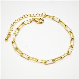 Copper Bracelets Chain Gold Plated, approx 4-10mm, 18-23cm length [FR11944]