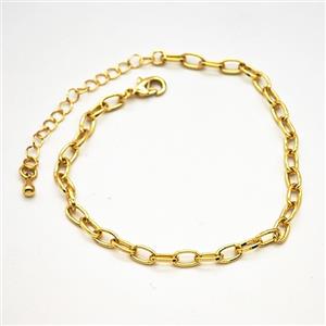 Copper Bracelets Chain Gold Plated, approx 3.5-6mm, 18-23cm length [FR11946]