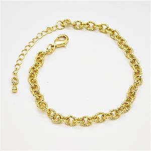 Copper Bracelets Chain Gold Plated, approx 5mm, 18-23cm length [FR11947]