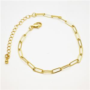 Copper Bracelets Chain Gold Plated, approx 3-9mm, 18-23cm length [FR11948]