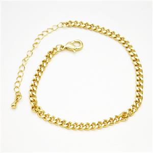 Copper Bracelets Chain Gold Plated, approx 4mm, 18-23cm length [FR11950]