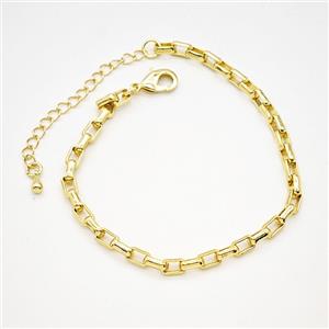 Copper Bracelets Chain Gold Plated, approx 7-11mm, 18-23cm length [FR11952]