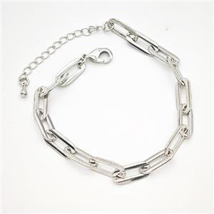 Copper Bracelets Chain Platinum Plated, approx 6-14mm, 18-23cm length [FR11955]
