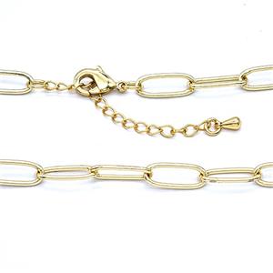 Copper Necklace Chain Gold Plated, approx 5.5-14mm, 47-52cm length [FR11976]