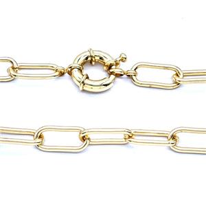 Copper Necklace Chain Gold Plated, approx 15mm, 7.5-16.5mm, 42cm length [FR11977]