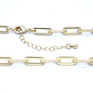 Copper Necklace Chain Gold Plated, approx 6-14mm, 47-52cm length [FR11979]