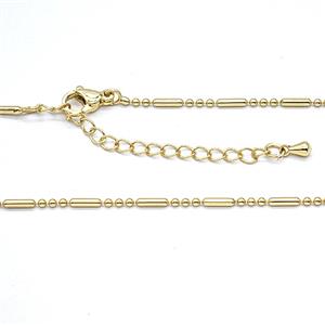 Copper Necklace Chain Gold Plated, approx 1.5mm, 44-49cm length [FR11991]