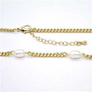 Copper Necklace Chain Gold Plated, approx 6-7mm, 3.5mm, 40-45cm length [FR11995]