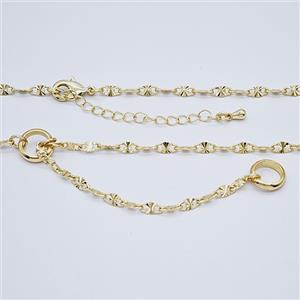 Copper Necklace Chain Gold Plated, approx 10mm, 3-6mm, 40-45cm length [FR11997]