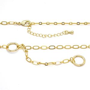 Copper Necklace Chain Gold Plated, approx 10mm, 3.5-6mm, 40-45cm length [FR11999]