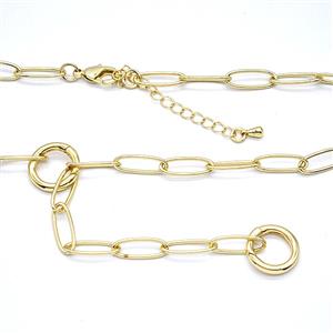 Copper Necklace Chain Gold Plated, approx 13mm, 5-14mm, 40-45cm length [FR12001]