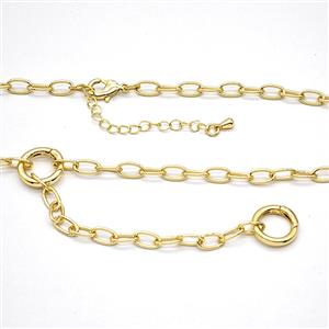 Copper Necklace Chain Gold Plated, approx 13mm, 4-8mm, 40-45cm length [FR12002]