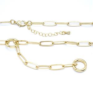 Copper Necklace Chain Gold Plated, approx 13mm, 5-14mm, 40-45cm length [FR12003]
