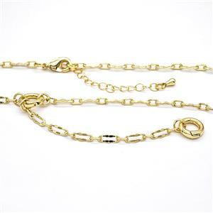 Copper Necklace Chain Gold Plated, approx 10mm, 3-8mm, 40-45cm length [FR12007]