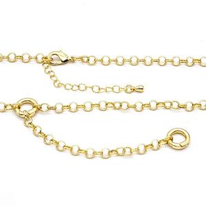 Copper Necklace Chain Gold Plated, approx 10mm, 4mm, 40-45cm length [FR12008]