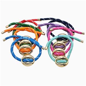 Nylon Bracelet With Steel Pignose Mixed Adjustable, approx 22-28mm, 5mm [FR12035]