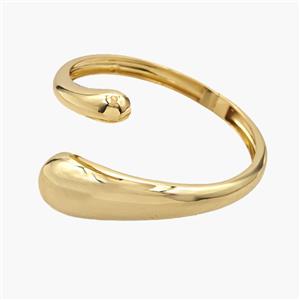 Copper Open Cuff Bangles 18K Gold Plated, approx 10-20mm, 60mm dia [FR12036]