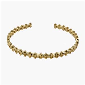 Copper Open Cuff Bangles 18K Gold Plated, approx 7mm, 50-60mm dia [FR12045]