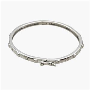 Copper Bangles Platinum Plated, approx 4mm, 57mm dia [FR12054]