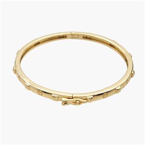 Copper Bangles 18K Gold Plated, approx 4mm, 57mm dia [FR12055]
