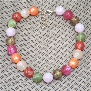 Resin Necklace, Gold Plated, approx 19mm, 40-45cm length [FR12098]