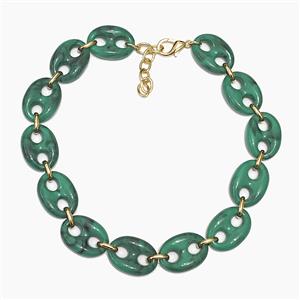 Resin Necklace, Gold Plated, approx 20-30mm, 40-45cm length [FR12106]