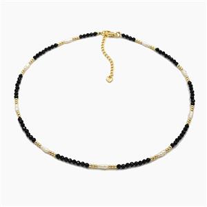 Gemstone Necklace, Gold Plated, approx 3-4mm, 40-45cm length [FR12108]