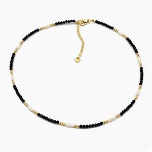 Gemstone Necklace, Gold Plated, approx 3-4mm, 40-45cm length [FR12110]
