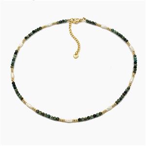Gemstone Necklace, Gold Plated, approx 3-4mm, 40-45cm length [FR12112]