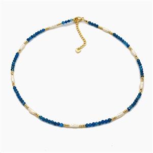 Gemstone Necklace, Gold Plated, approx 3-4mm, 40-45cm length [FR12113]
