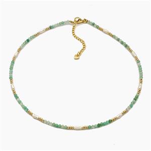Gemstone Necklace, Gold Plated, approx 3-4mm, 40-45cm length [FR12114]