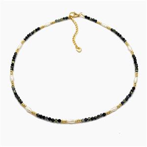 Gemstone Necklace, Gold Plated, approx 3-4mm, 40-45cm length [FR12115]