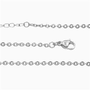 Copper Necklace Chain Platinum Plated, approx 2.3x2.5mm, 45-50cm length [FR12116]