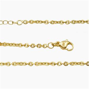 Copper Necklace Chain Gold Plated, approx 2.3x2.5mm, 45-50cm length [FR12117]