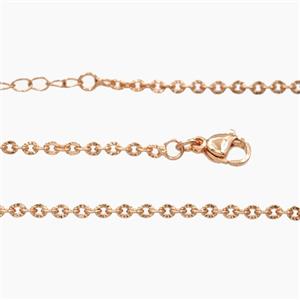 Copper Necklace Chain Rose Gold, approx 2.3x2.5mm, 45-50cm length [FR12118]