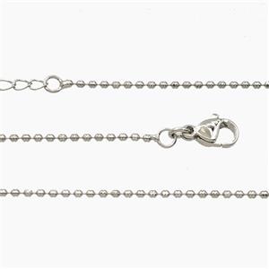 Copper Necklace Chain Platinum Plated, approx 1.3mm, 45-50cm length [FR12119]