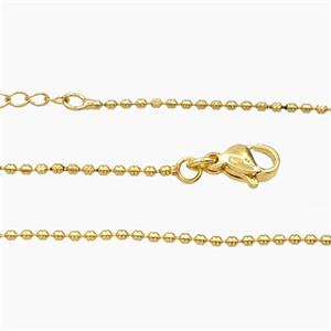 Copper Necklace Chain Gold Plated, approx 1.3mm, 45-50cm length [FR12120]