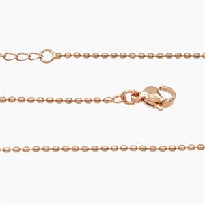 Copper Necklace Chain Rose Gold, approx 1.3mm, 45-50cm length [FR12121]