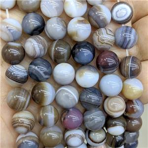 Natural Stripe Agate Beads Coffee Dye Smooth Round, approx 8mm [GA3590-8MM]