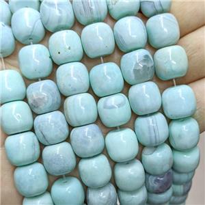 Natural Agate Barrel Beads Teal Dye, approx 13-14mm, 26pcs per st [GA3600]