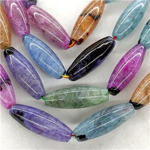 Natural Agate Druzy Rice Beads Mixed Color Dye, approx 13-40mm [GA3601]