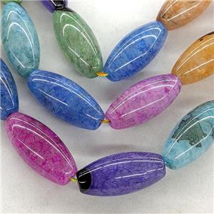 Natural Agate Druzy Rice Beads Mixed Color Dye, approx 18-40mm [GA3605]