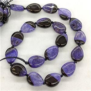 Natural Agate Druzy Teardrop Beads Purple Dye, approx 15-20mm [GA3615]