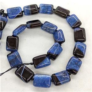 Natural Agate Druzy Rectangle Beads Blue Dye, approx 15-20mm [GA3624]